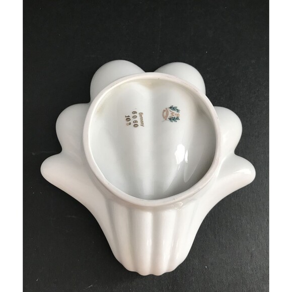 Vintage Mitterteich Porcelain Shell Dish Pink Roses Gold Trim Trinket Candy Dish - Picture 4 of 5